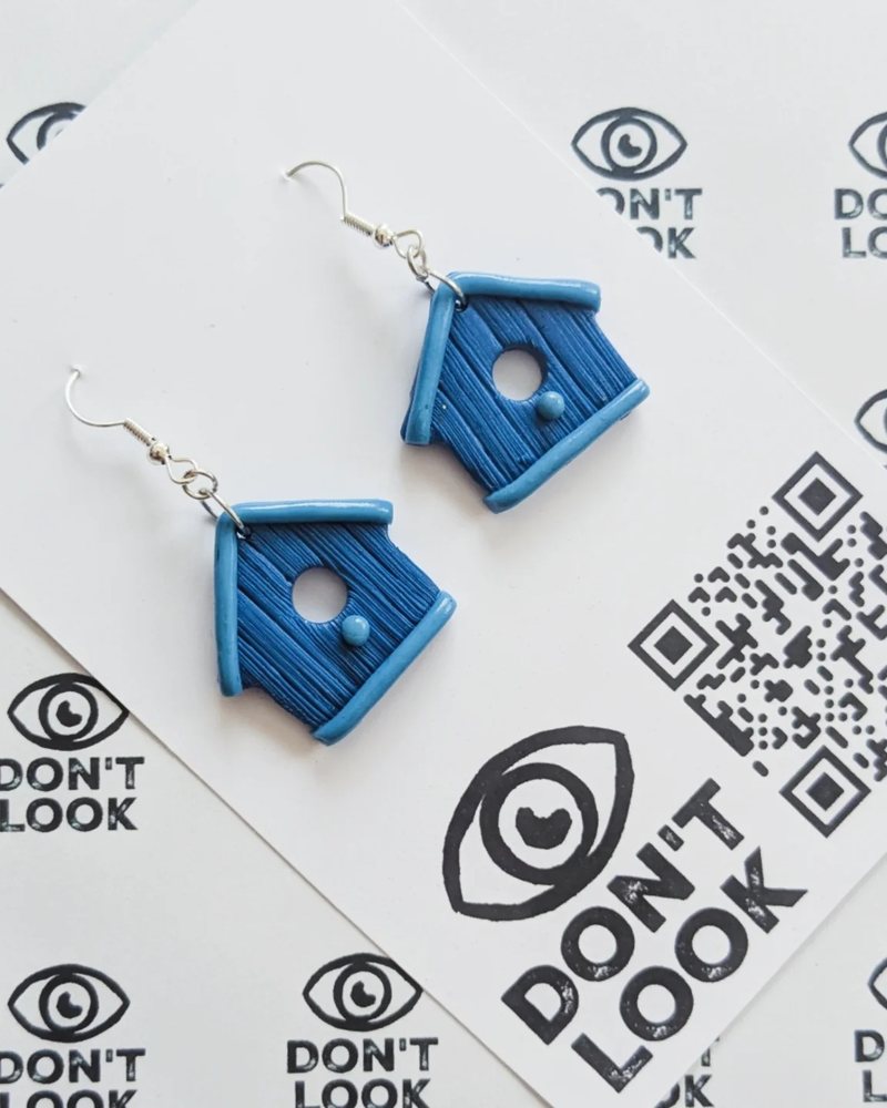 Birdhouse earrings