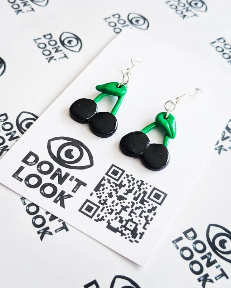 Black cherry earrings