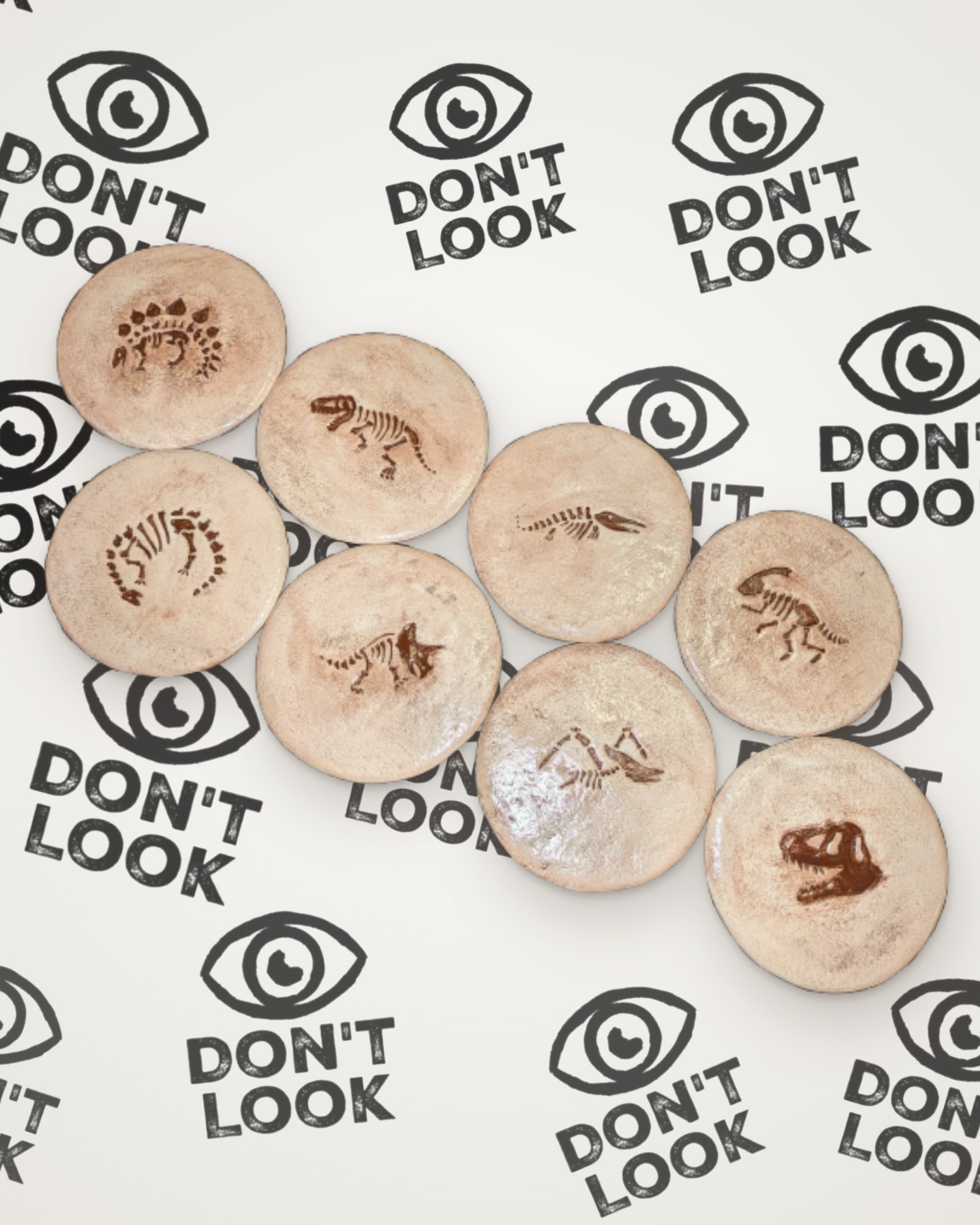 Set of 8 Dinosaur fossil coasters