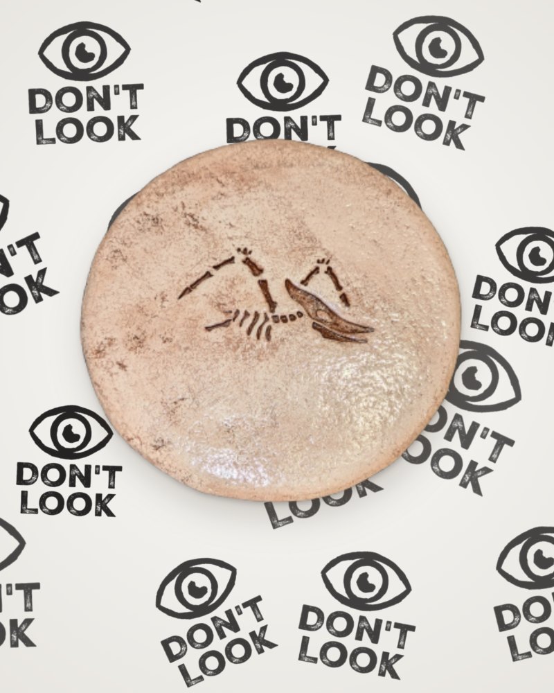 Pterosaur Fossil coaster in brown.