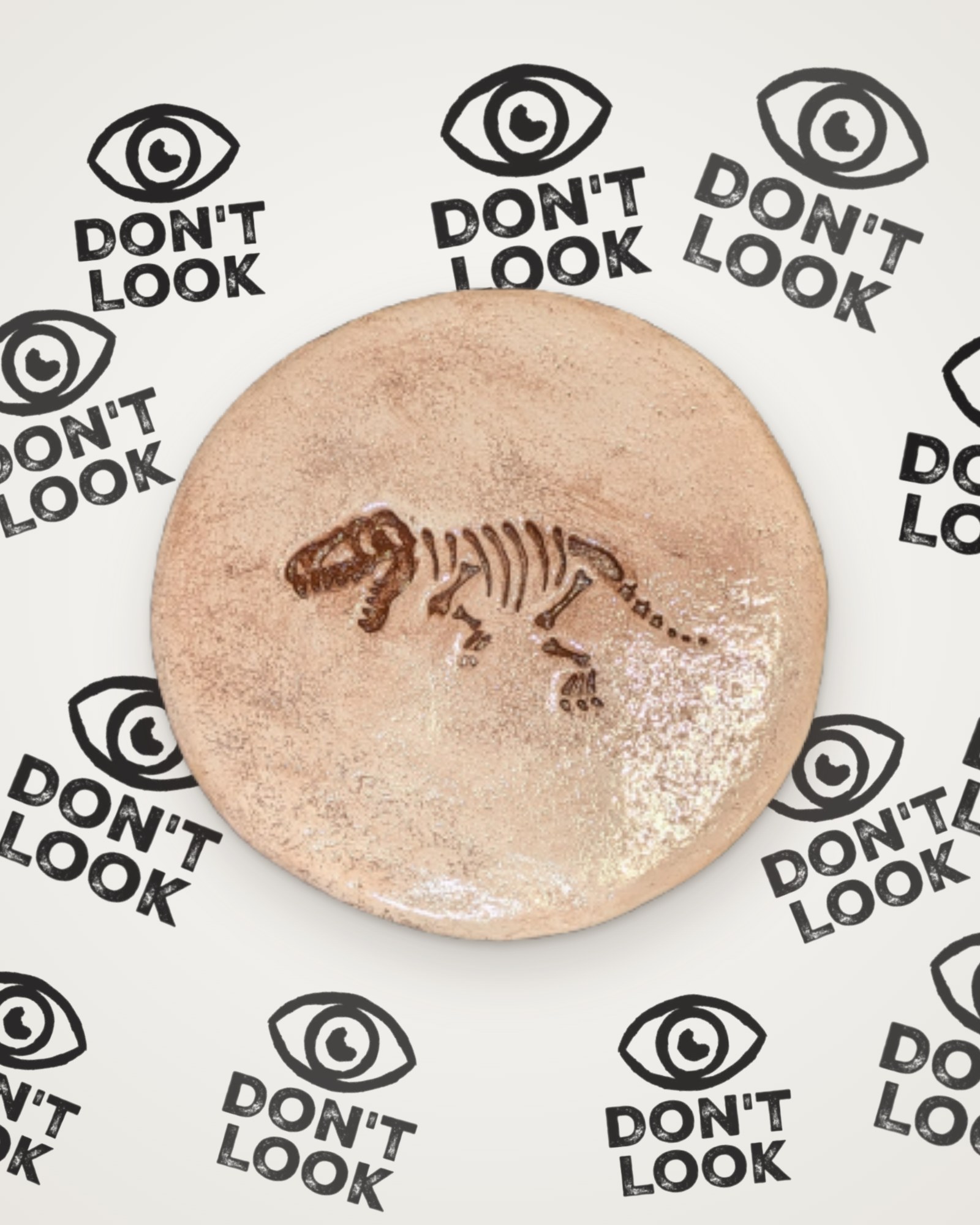 T-Rex fossil coaster in brown
