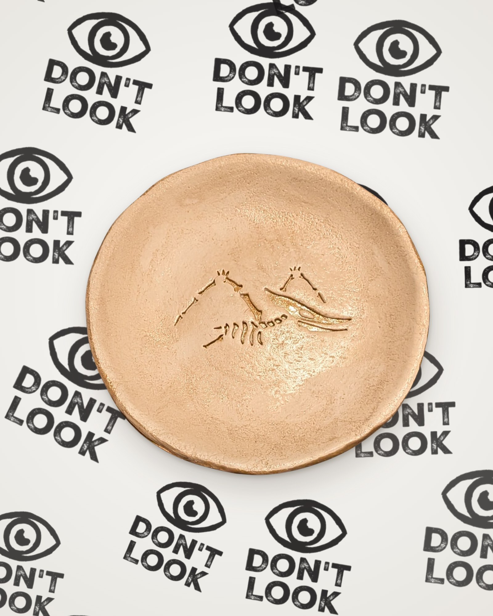 Pterosaur Fossil Trinket Dish in gold