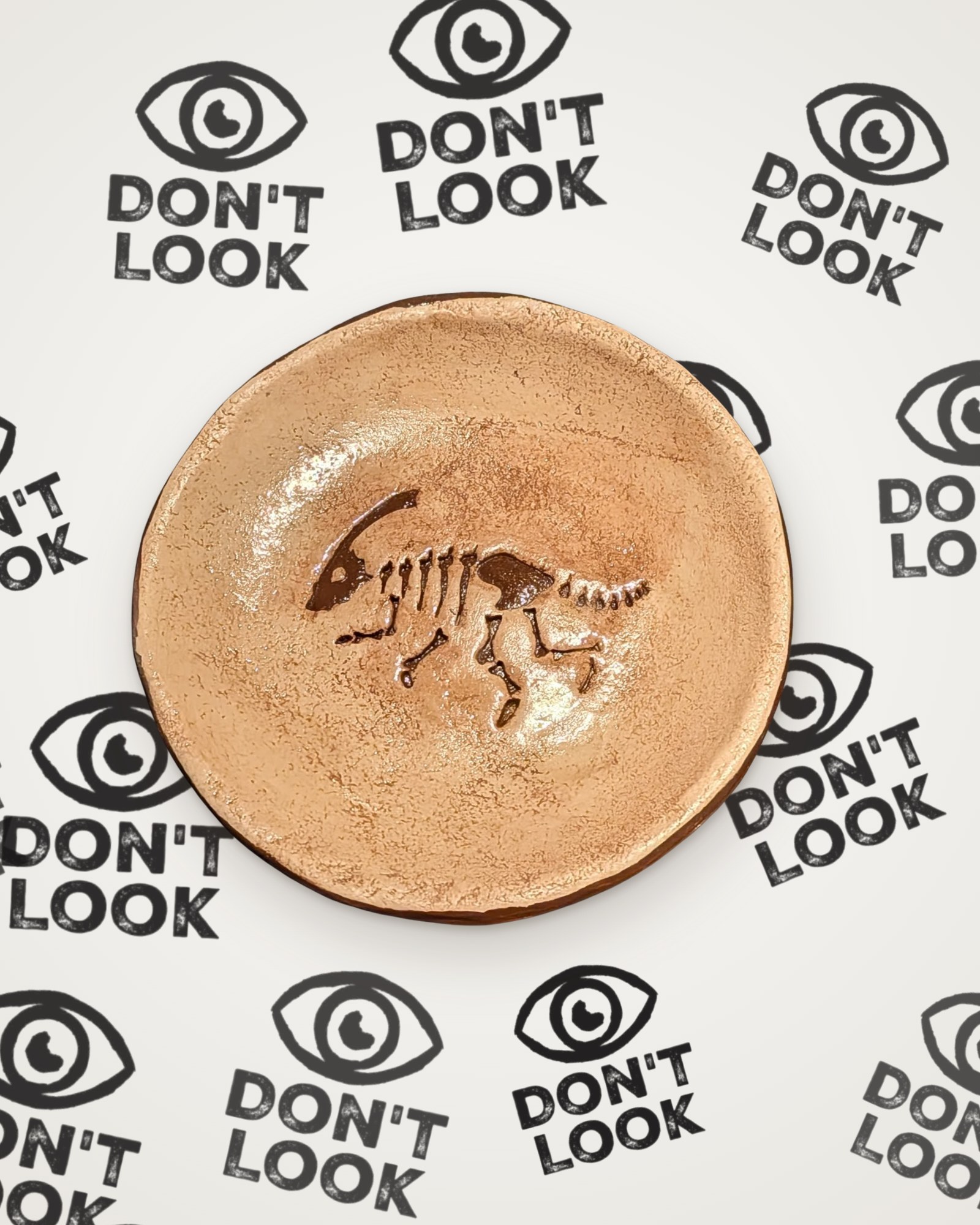 Parasaurolophus trinket dish in brown